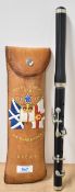 Vintage Marching Band Flute with makers mark for MILLER BROWNE of LONDON, two-piece black plastic,