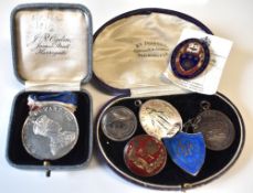 Nursing badges, vintage, one hallmarked silver for Providence Free Hospital St. Helens with pin