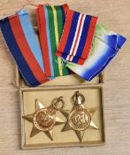 WW2 Temporary-Lieutenant RNVR (Air) Harold EYRE casualty pair of medals, comprising 1939-45 and