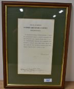 Russian WW1-period document in Cyrillic conferring the award of the Order of the White Eagle With