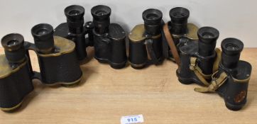 W. Watson & Sons Ltd of London military magnification X6 binoculars, one undated No. 6313, one dated