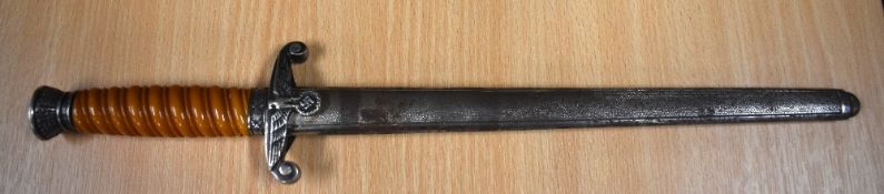WWII German Third Reich Army Officers dress dagger, pumpkin orange coloured celluloid grip, pommel