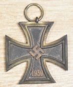 WW2 German Iron Cross 2nd Class, 1813 to one side, 1939 with central swastika to the other, three-