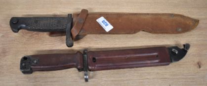 AK47 bayonet, AKM Type II possibly Russian, single-edged 14cm blade with serrated section and cut
