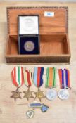 WW2 medals 1939-1945, Africa, Italy stars, Defence and War medals all with ribbons and unnamed as