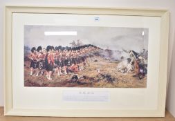 The Thin Red Line, mounted, framed and glazed contemporary military colour print after the