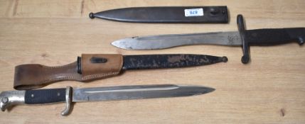 German K98 parade/dress bayonet, thought to be a Fireman's bayonet, with 22cm single-edged