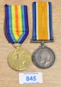 WW1 medal pair to Royal Artillery, comprising British War and Victory medals correctly impressed