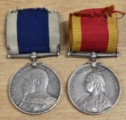 CHINA 1900 medal correctly engraved in capitals to J. SALES. CH.STO., H.M.S. WALLAROO. having edge