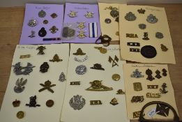 British Military Cavalry, Infantry and Corps cap and/or collar badges, mostly King's Crown types and