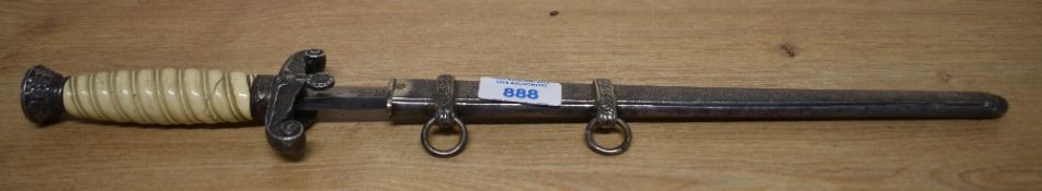 WWII German Third Reich Army Officers dress dagger, ivorine celluloid grip, this cracked in