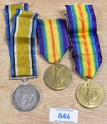 WW1 medal pair to Royal Artillery, comprising British War and Victory medals correctly impressed