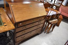 A 19th Century bleached mahogany bureau in the Georgian style, width approx. 91cm