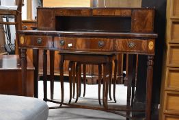 A reproduction ladies writing desk, in the Regency style, labelled Siesta (Chapman & Co)