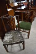 A pair of early 20th Century Chippendale revival style dining chairs