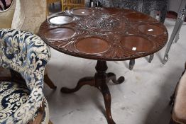 A reproduction hardwood Irish supper table , diameter approx. 80cm
