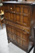 A traditional Priory style cocktail cabinet, width approx. 78cm