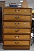 A vintage bedroom chest of six drawers