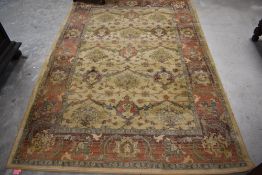 A modern polypropylene rug by Next, Kasbah Gold, 160 x 235cm