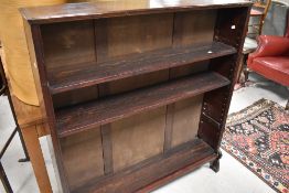 An early 20th Century mahogany open bookcase, width approx. 114cm