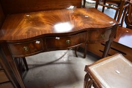 A reproduction Regency style serpentine front console/hall table, width approx. 94cm