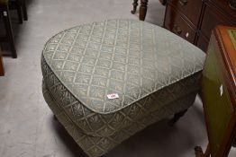 A modern upholstered footstool, labelled to underside, Lincoln House Home Furnishings, width approx.