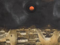 After Emir Dragulj (Bosnian 1939 - 2002) Aquatint/etching 'La Nuit' an interesting scene depicting a