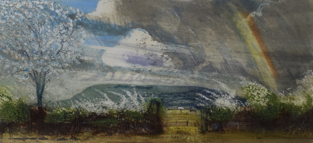 *Local Interest* After Piers Browne (British 1942 - 2024) Colourised Etching 'April Showers over