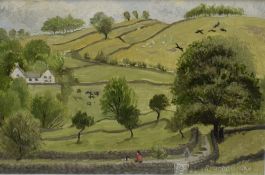 Local interest* Stephen J. Darbishire (British b1940) oil on board 'The Old Road' local landscape