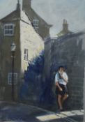*Local Interest* John Cooke (British 1929 - 2018) Watercolour 'Sunlight & Shade' a school girl