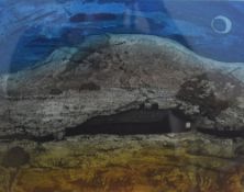 After Borlase (Contemporary) Colourised etching 'Farm House' a richly coloured nightime scene over a