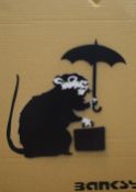 In the style of Banksy (British b.1974) limited edition graffiti stencil on cardboard 'Dismaland