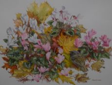 Elizabeth Walsh (British 1945) Watercolour 'Before the Frost' depicting a small bird possibly a