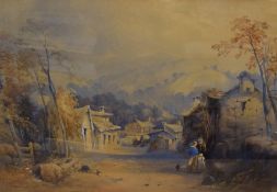 James Burrell Smith (British 1822-1897) English School Watercolour 'Village Decor Cumbria', a 19th