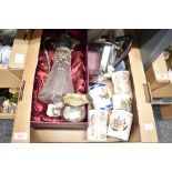 Nineteen sterling silver and enamel Kendal travel shield charms 1cm x 1.5cm, a Franklin Porcelain