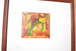 Manfred Robertz (Polish? 20th/21st century) acrylic on paper, abstract composition, signed lower