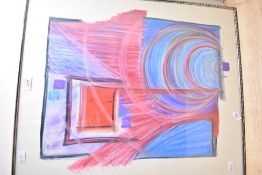 Manfred Robertz (polish? 20th/21st century) wax based paint or crayon, abstract composition,