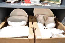 A late 20th century St Michael part tea / dinner service, having a textured foliage pattern on a