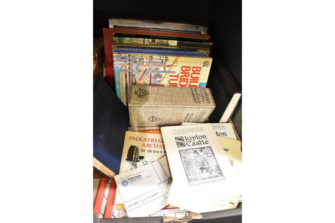 A selection of assorted genre books including Illustrated Cookery and Household Management, Tell