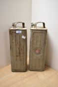 Two vintage Petroliux cans