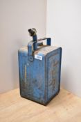 A vintage Valor fuel can
