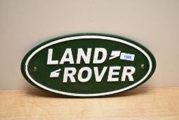 A cast Land Rover plaque
