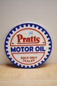 A cast Pratts Motor Oil Sold Only Sealed plaque