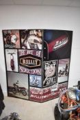 A large folding Advertising Poster The Art of Seduction - Bullit Motorcycles 180x 180cm