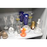 A quantity of late 19th to 20th-century sundry glassware and studio glass, to include a pair of