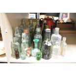 A quantity of late 19th to early 20th-century glassware, to include Codd-neck, medicinal,