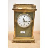 A fine late 19th / early 20th century mantel clock having drum movement with platform escapement,