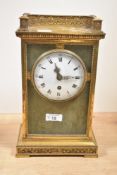 A fine late 19th / early 20th century mantel clock having drum movement with platform escapement,