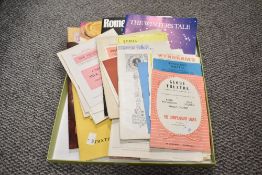 A selection of early 20th century theatre programmes, for theatres such as The Globe or The