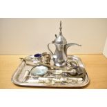 A quantity of 20th-century silverplate and metal ware, to include a small quantity of miniature
